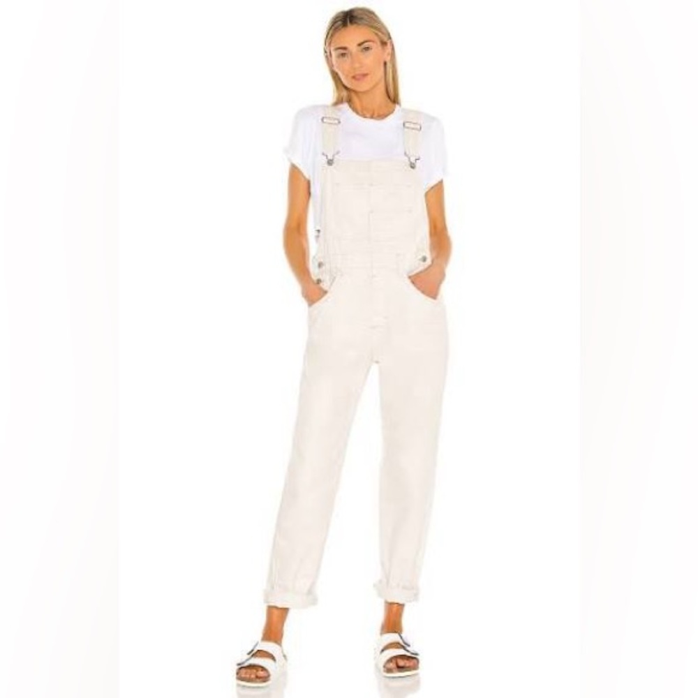 Free People Cream Denim Overalls - Picture 2 of 12